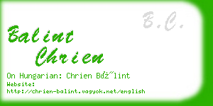 balint chrien business card